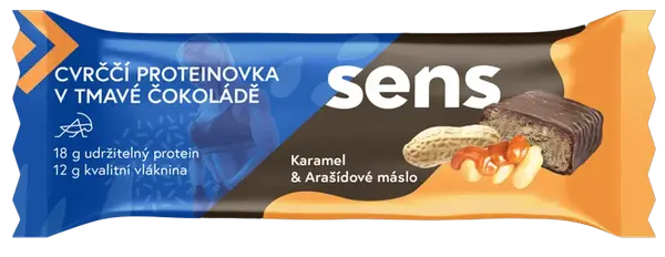 SENS Cvrččí Proteinovka v Tmavé Čokoládě - Karamel & Arašíd 60 g