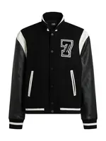 Karl Lagerfeld Prechodná bunda 'Varsity'  čierna / biela