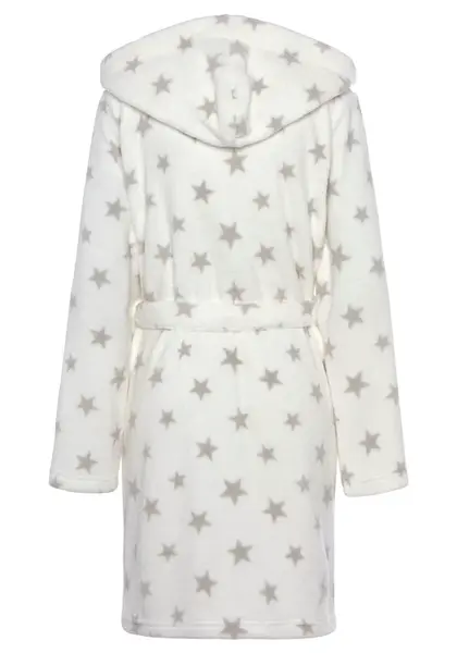 LASCANA Krátky župan  sivá / biela