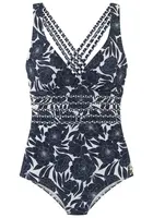 SUNSEEKER Jednodielne plavky  námornícka modrá / biela