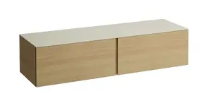 Laufen Il Bagno Alessi - Umývadlová skrinka, 160x50x37 cm, 2 zásuvky, svetlý dub H4313300972501