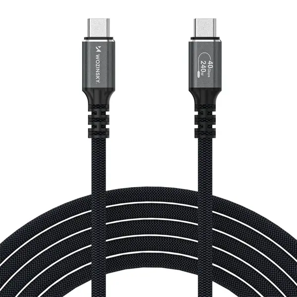 Wozinsky WPS-UY415S kabel USB-C - USB-C, Thunderbolt 4, 240W, 1,5 m, černý