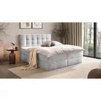 Boxxx AMERICKÁ POSTEL, 140/200 cm, světle šedá
