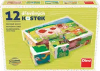 Dřevěné kostky Na farmě – 12 kostiček