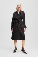 Trench kabát Karl Lagerfeld dámský, černá barva, dvouřadový, A3W15011