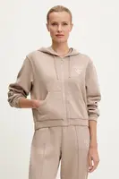 Mikina Guess ROBERTA dámská, černá barva, s kapucí, s aplikací, V5RQ20 KC3D2