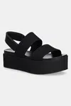 Sandály Calvin Klein Jeans FLATFORM SANDAL SLING IN dámské, černá barva, na platformě, YW0YW01788