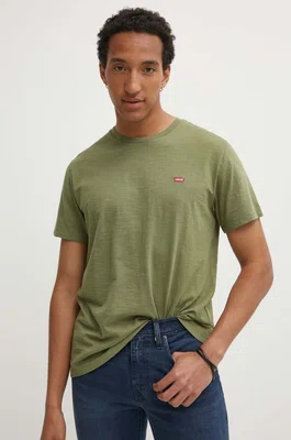 Bavlněné tričko Levi's zelená barva