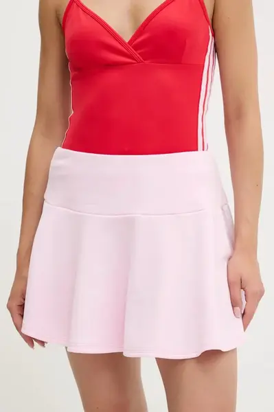 Sukně adidas Coquette růžová barva, mini, áčková, JM1921