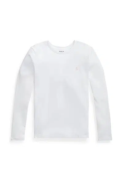 Tričko s dlouhým rukávem Polo Ralph Lauren bílá barva, 313841122030
