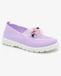 Resti Purple women's fabric moccasins with crystals Fezens