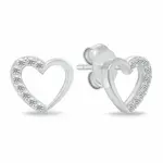 Brilio Silver Romantické stříbrné náušnice se zirkony GOLD056