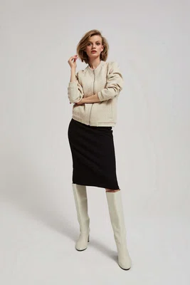 Marisse Black Sweater Pattern Pencil Skirt