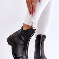 Zazoo Kožené kozačky na zip Nicole