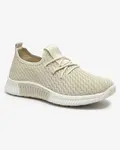 Resti Beige women's fabric sports shoes Vobbu- Footwear
