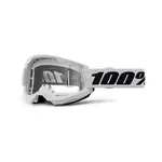 Motokrosové brýle 100% Strata 2 New White bílá, čiré plexi
