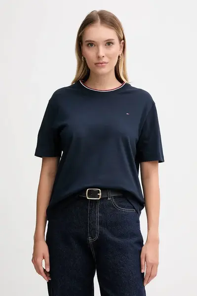 Tričko Tommy Hilfiger dámské, tmavomodrá barva, WW0WW47310