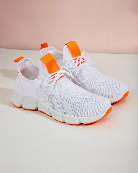 Resti White and orange women's sports shoes Baym - Footwear