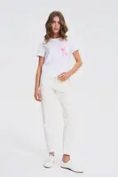 Marisse White T-Shirt With A Print On The Pocket