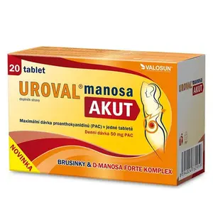 Uroval Manosa Akut, brusinky, d-manosa 20 tablet