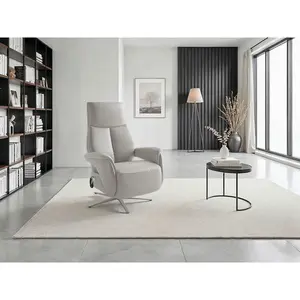 Sit & More RELAXAČNÍ KŘESLO, kůže, světle šedá