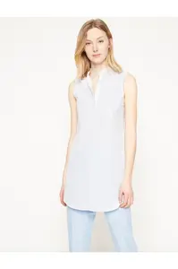 Koton Women's Blue Striped Tunic