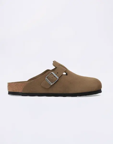 Birkenstock Boston Soft Footbed Suede Leather Dark Tea Tonal FB 41