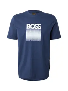 BOSS Tričko 'Insignia'  modrá / biela