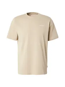 KnowledgeCotton Apparel Tričko  béžová / šedobiela