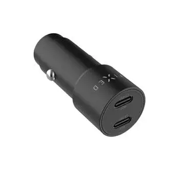 Autonabíječka FIXED s 2xUSB-C výstupem, podpora PD 3.0, 65W, černá