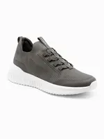 Ombre Męskie buty sneakersy wsuwane wykonane z lekkich materiałów - khaki