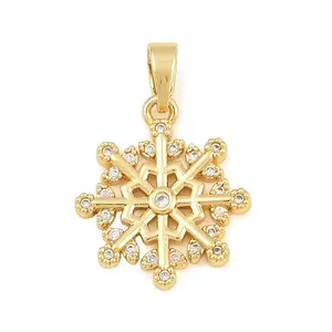 Brass Micro Pave Clear Cubic Zirconia Pendants