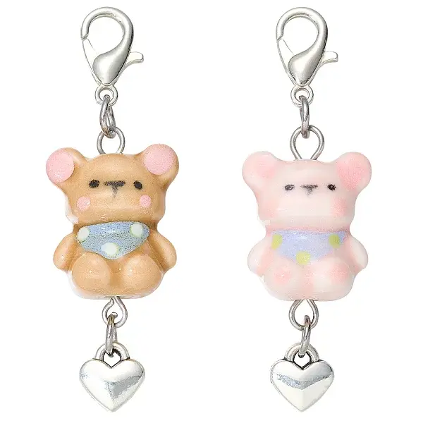 2Pcs Handmade Porcelain Pendant Decorations