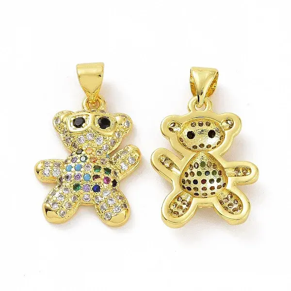 Brass Micro Pave Clear Cubic Zirconia Pendants
