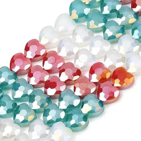 Electroplate Transparent Glass Beads Strands