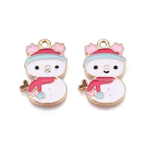 Christmas Theme Rack Plating Alloy Enamel Pendants