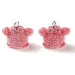 Ocean Theme Flocking Opaque Resin Pendants