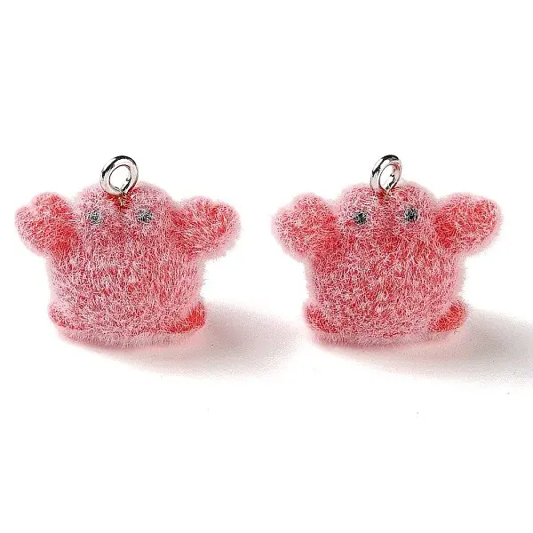Ocean Theme Flocking Opaque Resin Pendants
