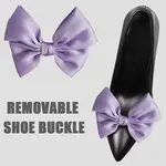 Detachable Ribbon Satin Bowknot Shoe Decoration