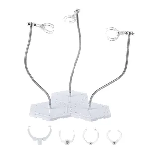 Plastic Minifigures Display Stands with Adjustable Snake Bone Bracket