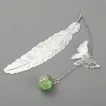 Silver Tone Brass Feather Bookmarks