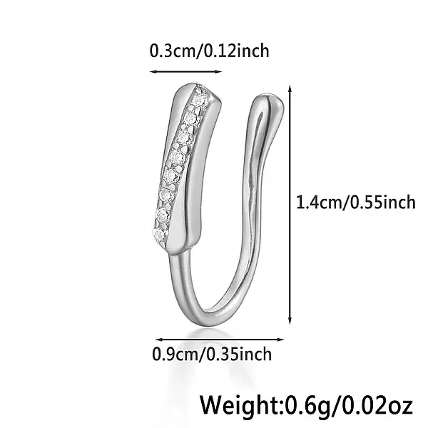 925 Sterling Silver Pave Clear Cubic Zirconia Twist Nose Rings