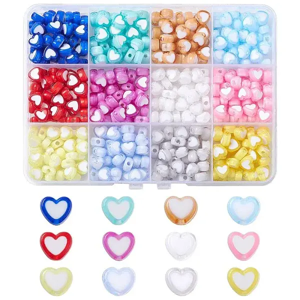420Pcs 12 Colors Transparent Acrylic Beads