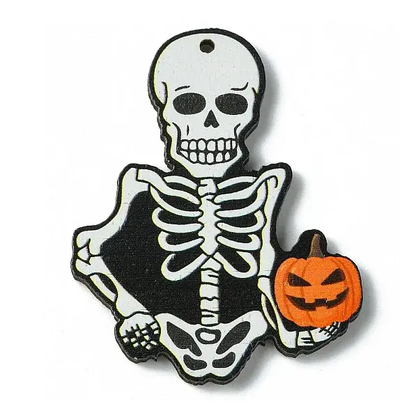Halloween Single Face Printed Wood Big Pendants