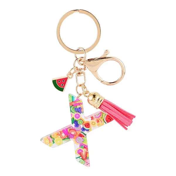 Fruit Series Letter Resin Keychains