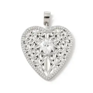 Brass Micro Pave Cubic Zirconia Pendants