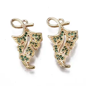 Brass Micro Pave Cubic Zirconia Pendants