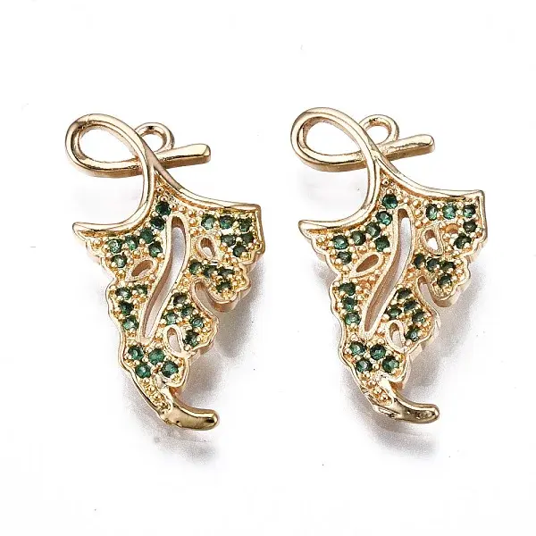 Brass Micro Pave Cubic Zirconia Pendants