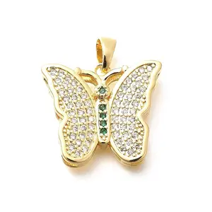 Brass Micro Pave Cubic Zirconia Pendants