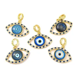 Rack Plating Brass Micro Pave Cubic Zirconia Pendant